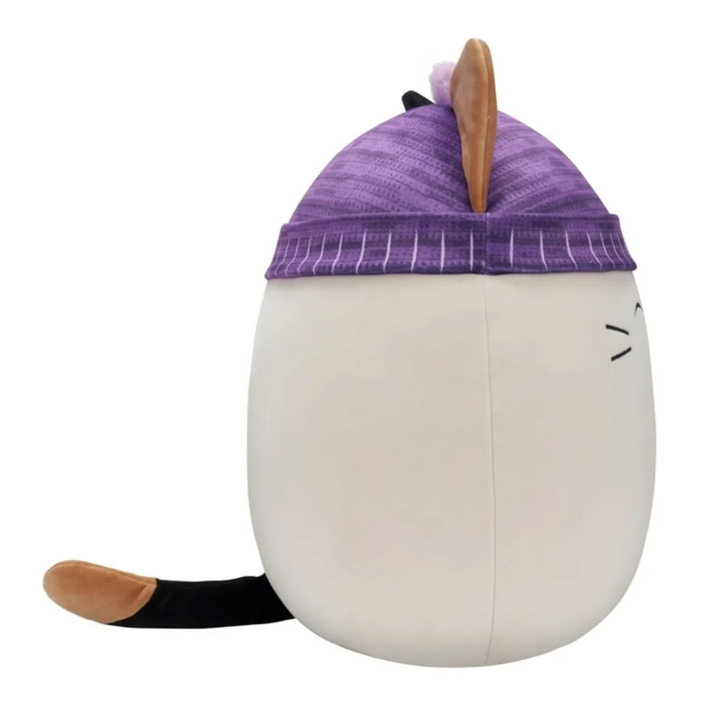 Authentic Squishmallow Plush Cat Toy with Purple Hat